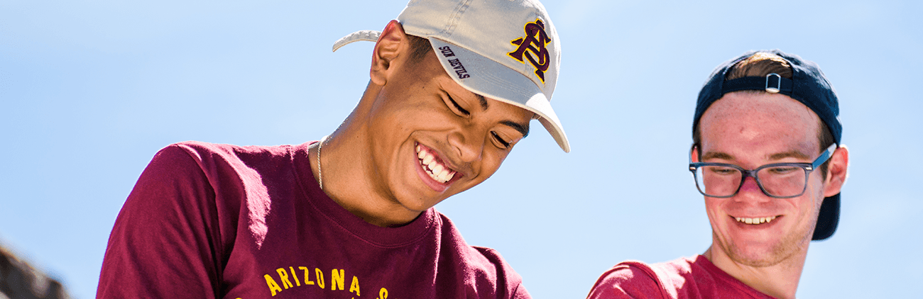 two male college students smiling